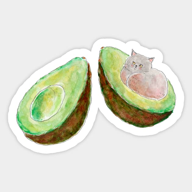 Avocado Nyanco Sticker by TOCOROCOMUGI